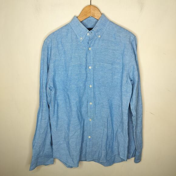 Banana Republic Linen Cotton Button Down Shirt Slim Fit - Picture 1 of 9